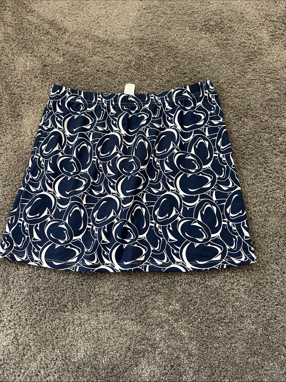 Navy and White Patterned Mini Skirt
